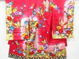 金彩蝶に花更紗模様子供着物